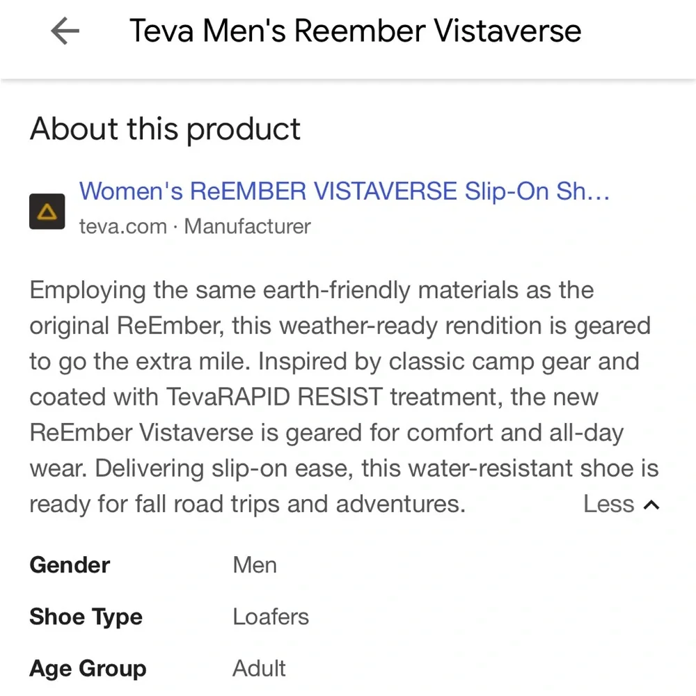 Teva Reember Vistaverse Slip-On Shoes Men’s Size 10.5